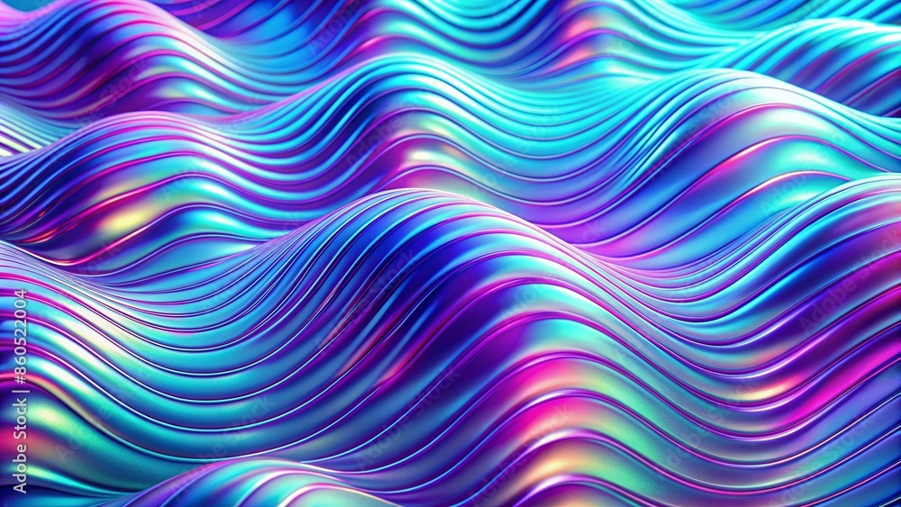 Obraz premium Creative Gradient Abstract Waves Background 3D Music Fluid Hologram