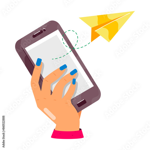 Latest flat sticker of send message  