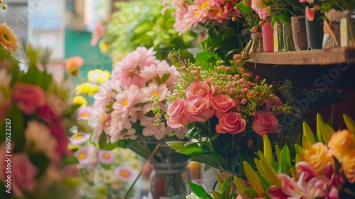 Wallpaper Mural Display of fresh flowers and bouquets in a florist shop Torontodigital.ca