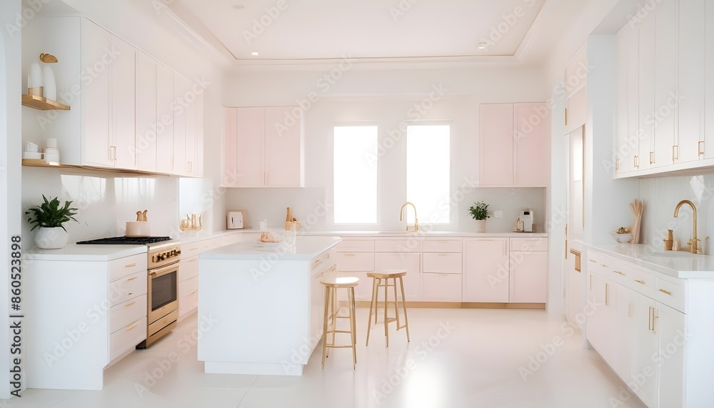 Fototapeta premium white and gold theme modern interior design