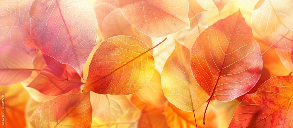 Autumn Leaf Pattern with Sunbeams Autumn Leaf Pattern with Sunbeams