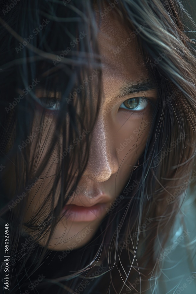 A close-up photo of a woman with long hair, suitable for use in beauty or lifestyle contexts A close-up photo of a woman with long hair, suitable for use in beauty or lifestyle contexts