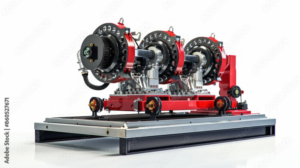 Engine dynamometers for testing engine power and torque isolated on white background Engine dynamometers for testing engine power and torque isolated on white background
