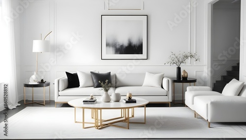 white and gold theme modern interior design