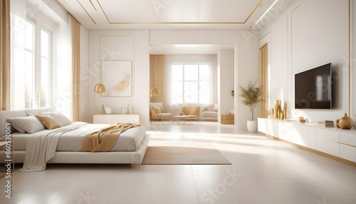 white and gold theme modern interior design