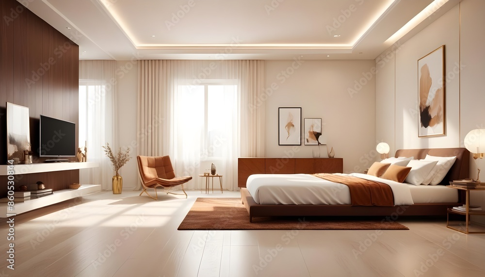 Fototapeta premium white and gold theme modern interior design