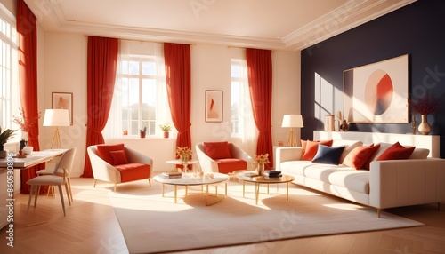 white and gold theme modern interior design