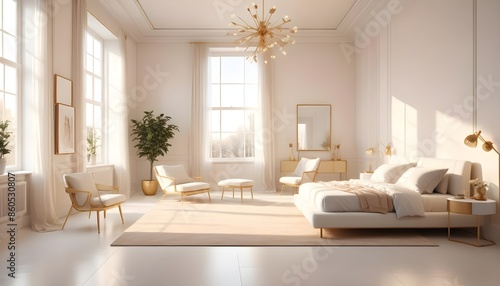 white and gold theme modern interior design