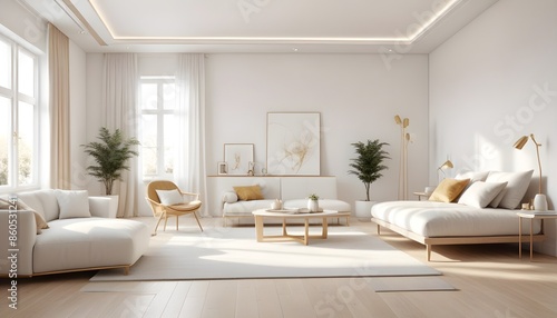 white and gold theme modern interior design