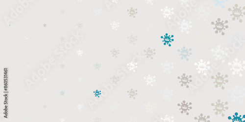 Light gray vector pattern with coronavirus elements.