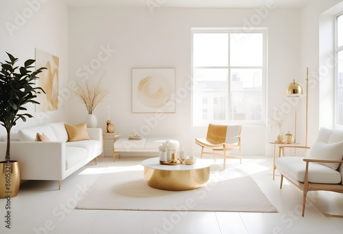 white and gold theme modern interior design