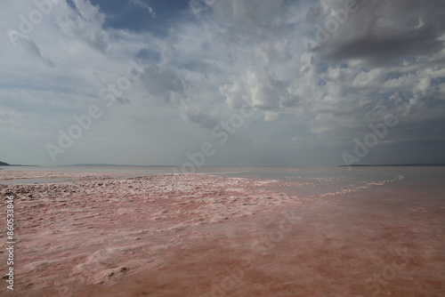 The beautiful colors of the Tuz Golu salt lake, Turkey