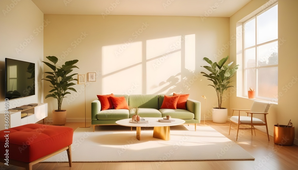 Fototapeta premium white and gold theme modern interior design