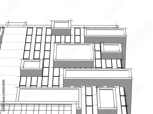 Building 3d structure. Architectural background. 