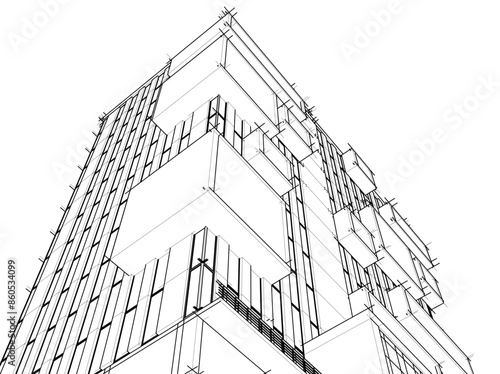 Building 3d structure. Architectural background. 