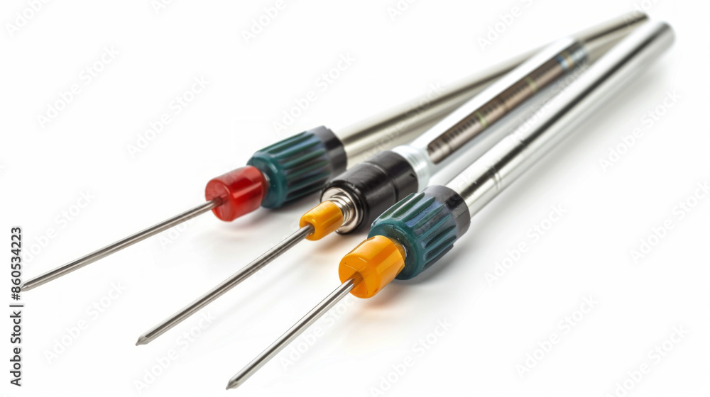 Thermocouples for measuring temperatures in vehicle systems isolated on white background Thermocouples for measuring temperatures in vehicle systems isolated on white background