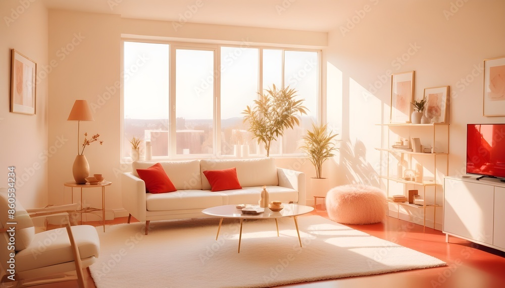 Fototapeta premium white and gold theme modern interior design