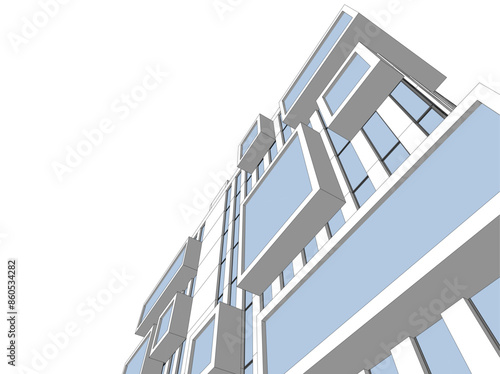Building 3d structure. Architectural background. 