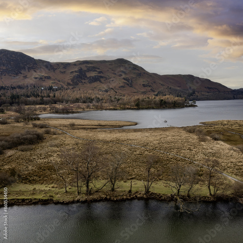 Great Bay and Catbells Lake District simulated sunset photo