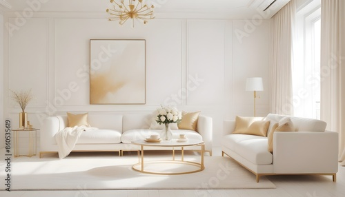 white and gold theme modern interior design