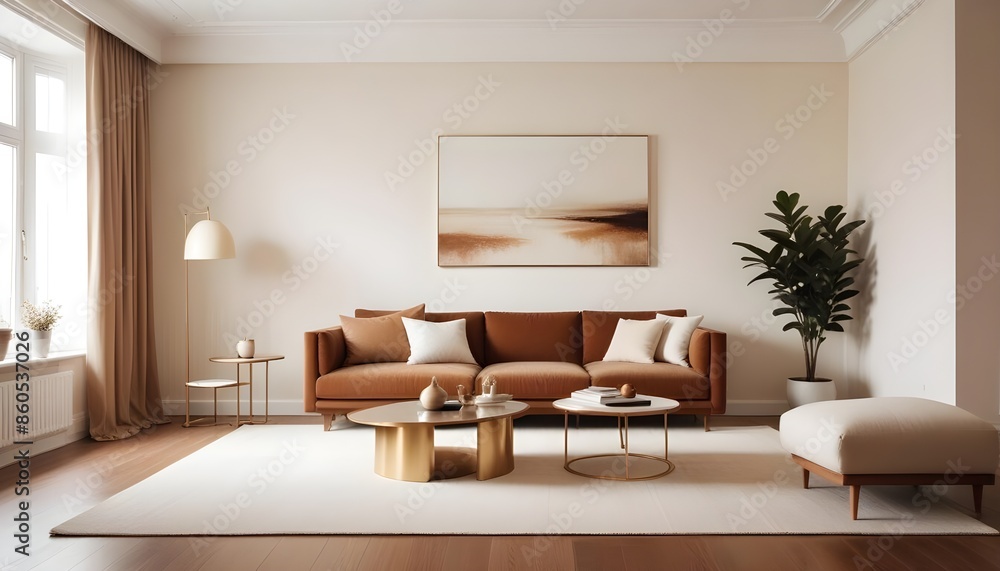 Fototapeta premium white and gold theme modern interior design