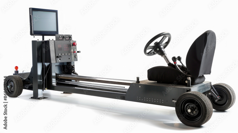 Vehicle steering testers for testing steering response isolated on white background Vehicle steering testers for testing steering response isolated on white background