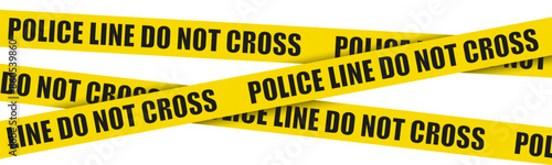 Police line do not cross, text on the yellow tape - vector