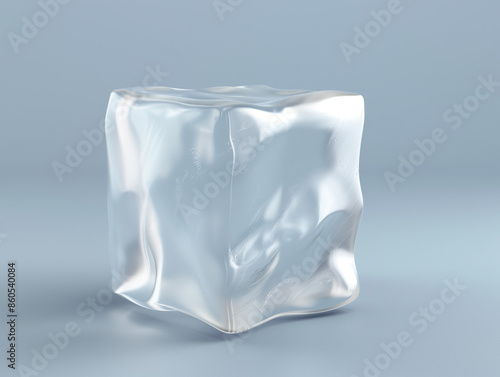 there is a white ice cube with a small piece of ice on top © Latoyah