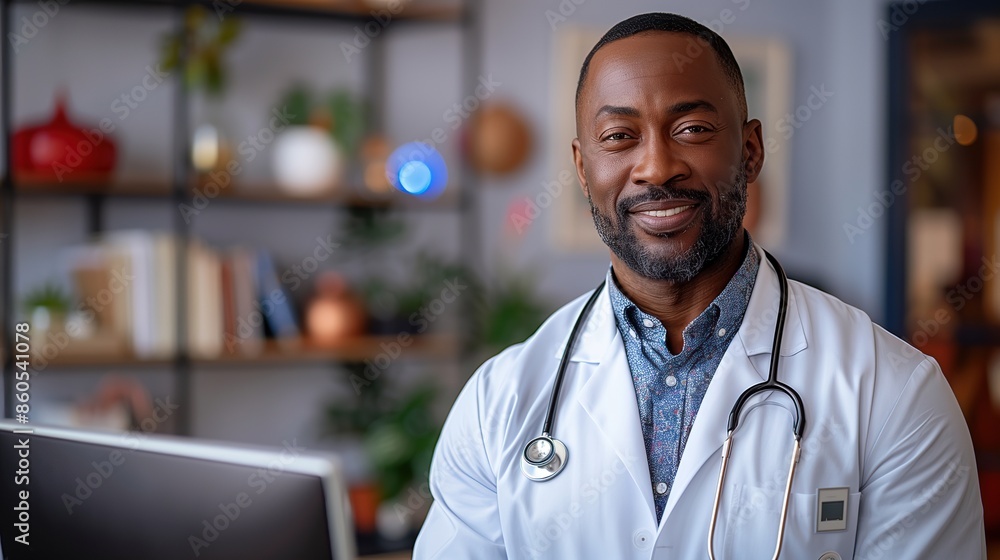 Obraz premium Innovative doctor using telemedicine technology in a medical office