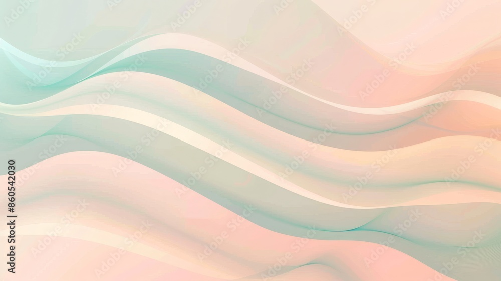 A calming abstract design featuring soft pastel waves in shades of pink and green A calming abstract design featuring soft pastel waves in shades of pink and green