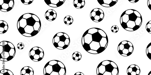 Football seamless soccer ball pattern, sport design background - vector