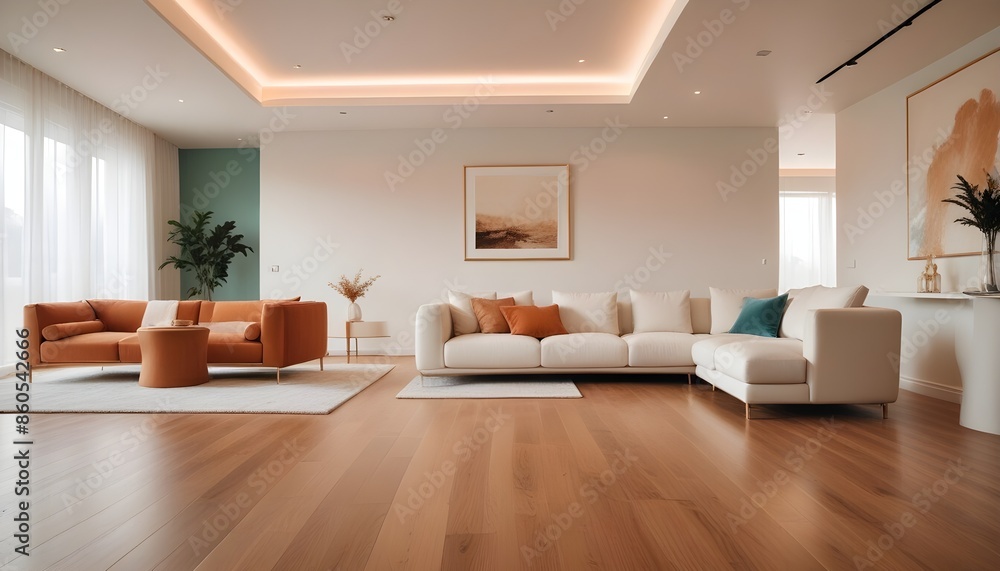 Fototapeta premium white and gold theme modern interior design