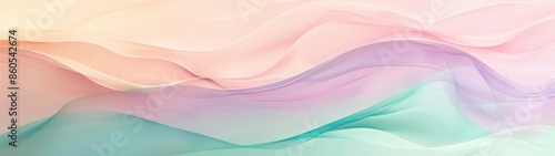 A serene abstract background featuring soft pastel waves with a subtle gradient