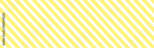 手描きの黄色と白の斜めストライプの背景 - シンプルでおしゃれな横長バナー素材 - 16:5 