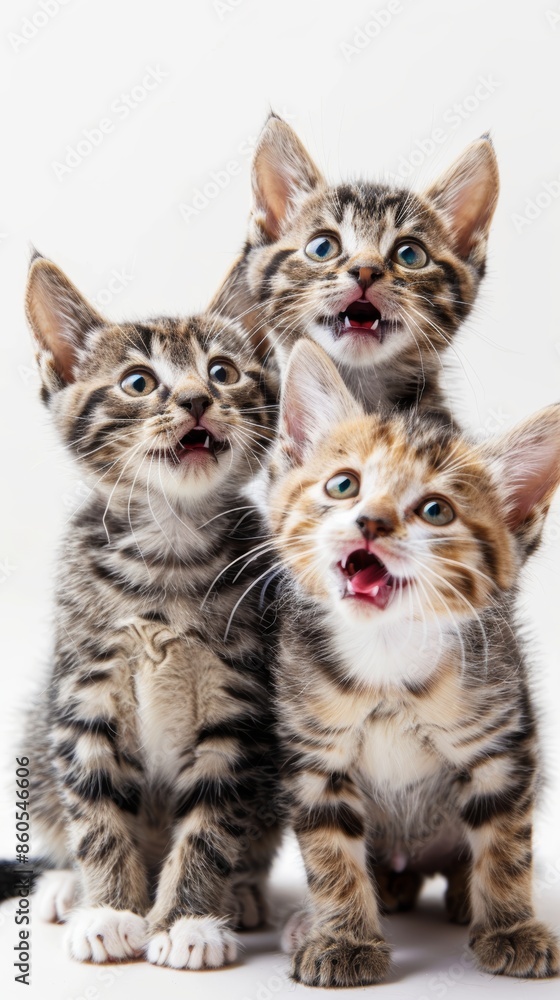 Adorable Cats in White Background, Perfect for Pet Lovers Generative AI