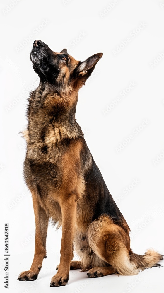 Adorable Belgian Shepherd Dog on White Background Generative AI Adorable Belgian Shepherd Dog on White Background Generative AI