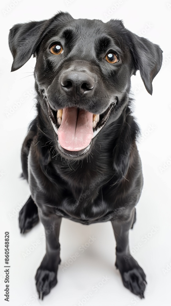 Happy Dog on White Background Generative AI Happy Dog on White Background Generative AI