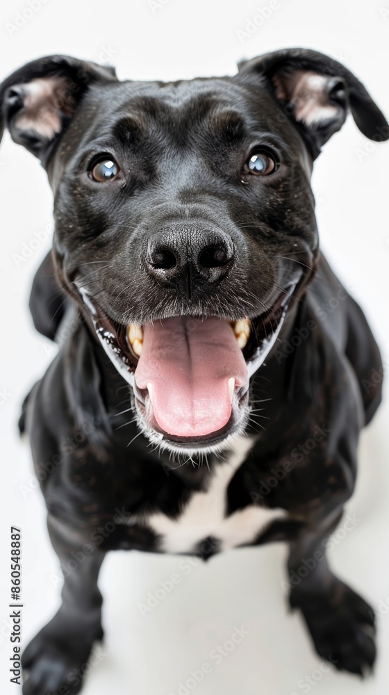 Happy Dog on White Background Generative AI Happy Dog on White Background Generative AI