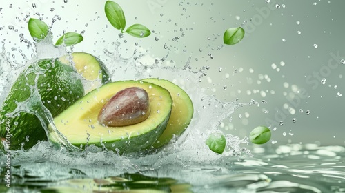 Avocado Splash in a Watery Symphony