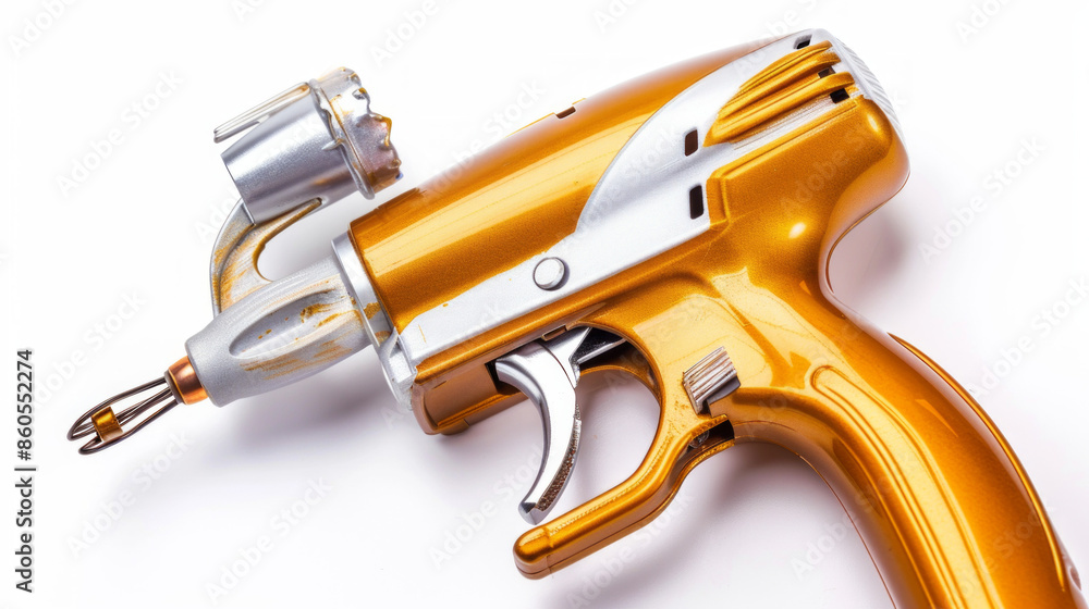 Paint spray gun for applying primer, paint, and clear coat isolated on white background Paint spray gun for applying primer, paint, and clear coat isolated on white background