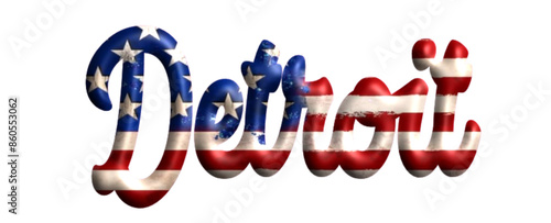 Detrot - bandiera Stati Uniti d’America - parola nome scritta città Americana - ideale per websites, presentazioni, biglietti, banners,, stampe, cricut, silhouette, sublimazioni, etichette, adesivi