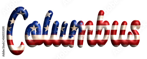 Columbus  - bandiera Stati Uniti d’America - parola nome scritta città Americana - ideale per websites, presentazioni, biglietti, banners,, stampe, cricut, silhouette, sublimazioni, etichette, adesivi