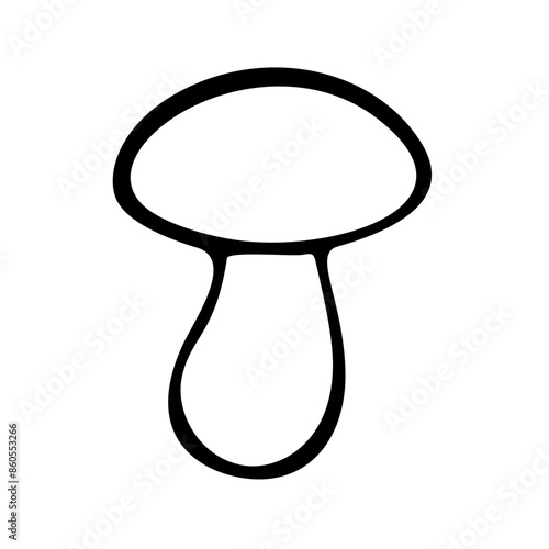 Doodle mushroom. Hand drawn vector illustration