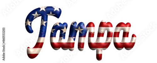 Tampa - bandiera Stati Uniti d’America - parola nome scritta città Americana - ideale per websites, presentazioni, biglietti, banners,, stampe, cricut, silhouette, sublimazioni, etichette, adesivi