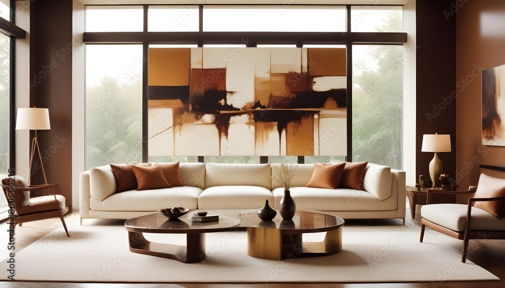 Fototapeta premium white and gold theme modern interior design