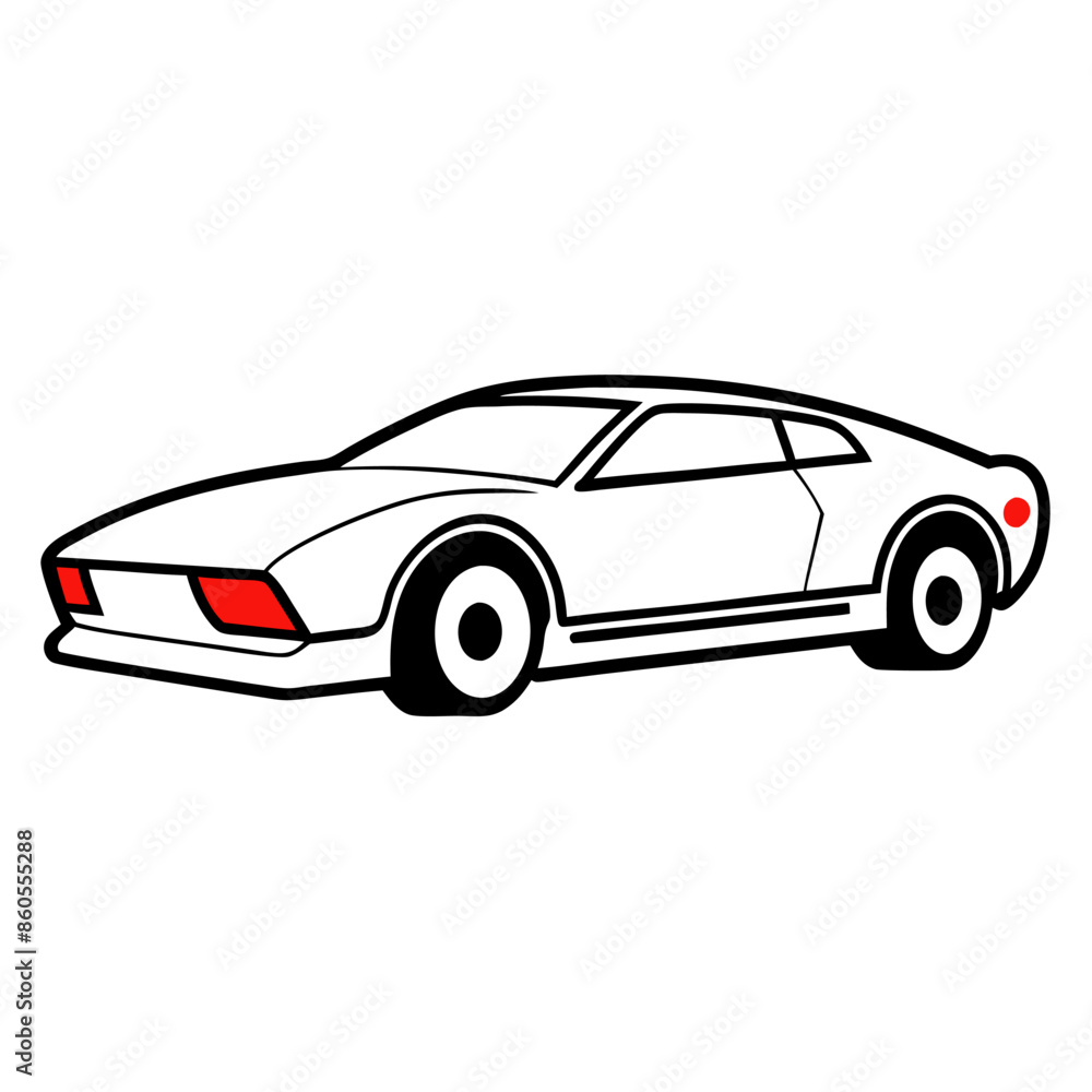 Naklejka premium Modified car coloring pages