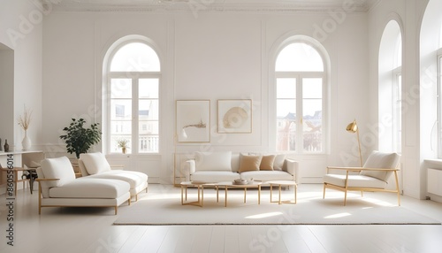 white and gold theme modern interior design