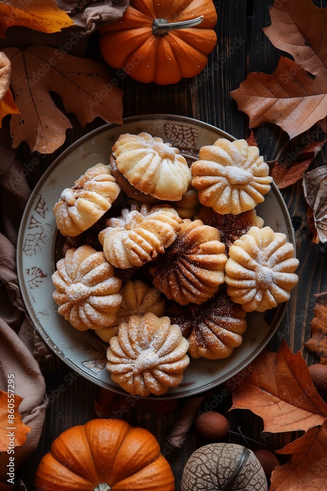 pumpkin-shaped sugar cookies filled with chocolate cream, warm, cozy, autumnal vibe pumpkin-shaped sugar cookies filled with chocolate cream, warm, cozy, autumnal vibe