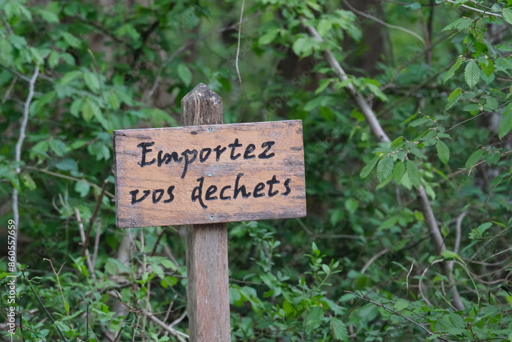 panneau emportez vos déchets forêt panneau emportez vos déchets forêt