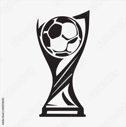 Championship Trophy Logo illustration on a White Background